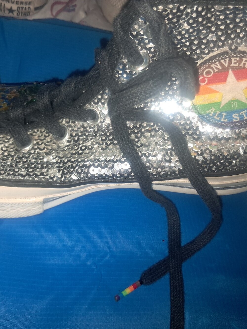 Converse Sequin Pride Rainbow high tops Limited Edition